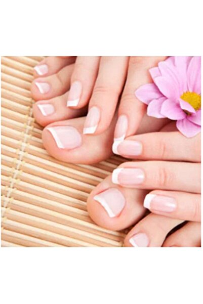HelloBeautiful 24 Adet Ayak Takma Tırnak French Fransız Model Pedikür + Yapış...