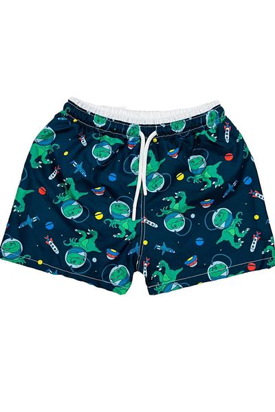 Lolliboomkids Boys' Parachute Fabric Mesh Shorts Swimsuit Alien Dinosaur Print Pattern New Season