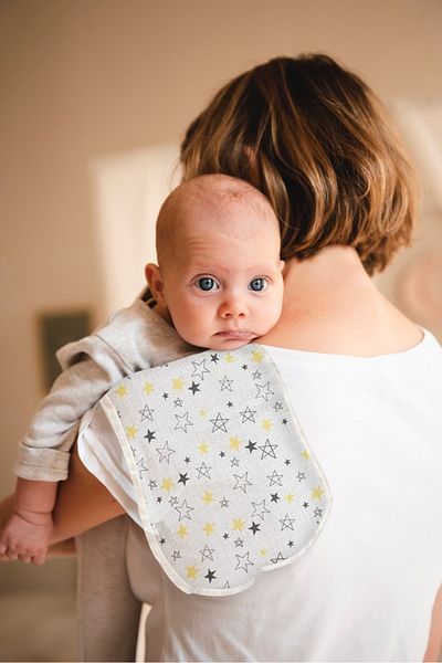 Kentsoylu Organic Muslin Star Pattern Shoulder Cover Gas Extraction Cover 68X30 cm
