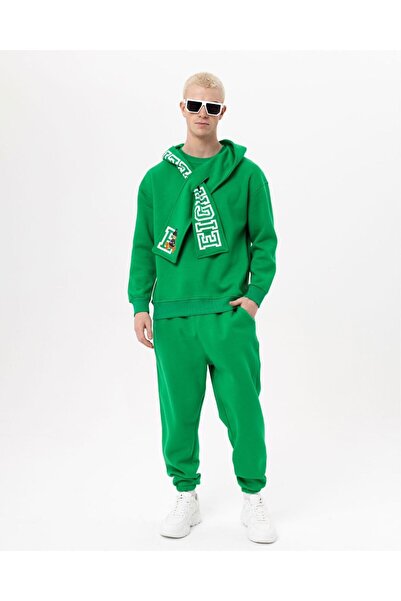 ibeeka Новий сезон чоловічий одяг зеленого кольору з капюшоном і шарфом Детальний стиль / Спортивний комплект Шардоне