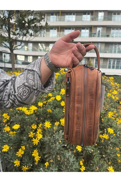 Westpolo Genuine Leather Handbag with Bracelet Holder - Shaved Travel Bag