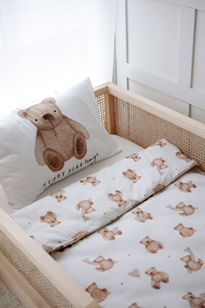 NOU Fluffy Bear Duvet Cover Set - Organic, Single, 160X220 (Fluffy Bear)