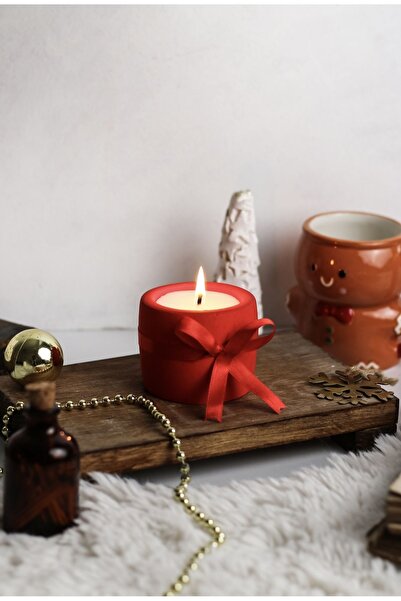 LALEZEN HOME Kırmızı Kurdalelı Kokulu Beton Mum