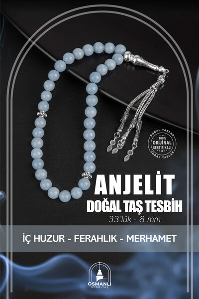 OSMANLI DOĞAL TAŞ 8 mm 33 bucăți Anjelite piatră naturală Tasbih