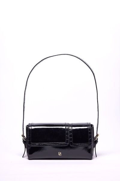 Pilea Siyah Çift Gözlü Deri Çanta - Dayanıklı Ve Lüks - My -