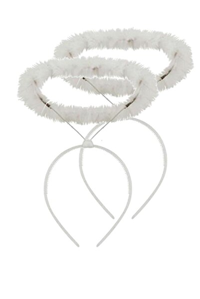 Parti dolabı 2 Adet Beyaz Tüylü Melek Haresi Tacı Halloween Melek Hare Taç Tüylü Bride To Be Çocuk Yetişkin