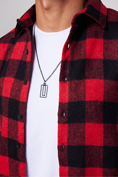 Tudors Erkek Slim Fit Dar Kesim Uzun Kollu Kareli Kışlık Oduncu Gömlek