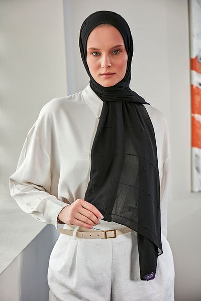 Scarf Arya Chiffon Shawl - Black Butterfly -