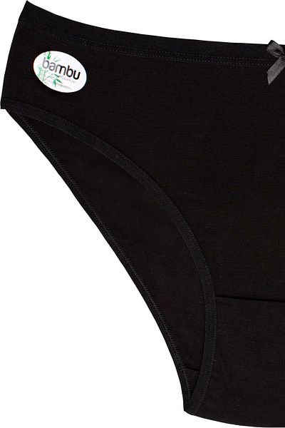 Stars Underwear Γυναικείο εσώρουχο μπαμπού 100% μπαμπού εξαιρετικά εύκαμπτο μαλακό υφή 4 τεμαχίων μαύρο