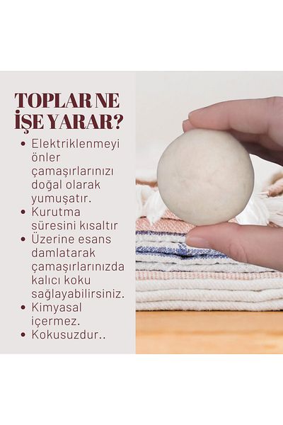 WoolWorldProducts Natural Merino Wool 3 Pieces - Laundry Drying Ball