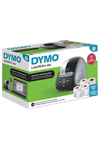 Dymo Etiket Makinesi Label Wrıter 550 Promosyonlu 2147591 (4 RULO ETİKET HEDİYE) 1 Adet