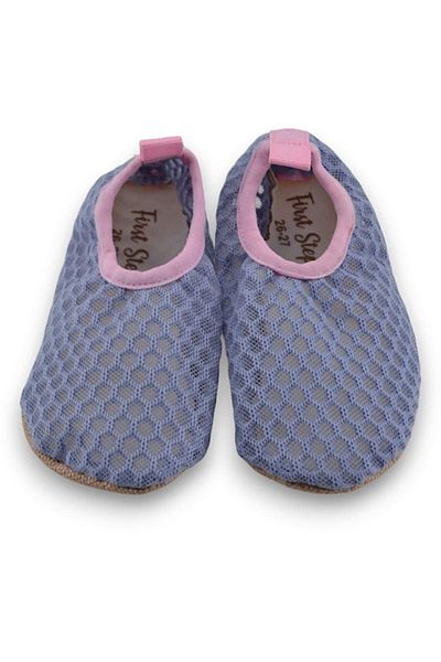First Step Pink Girl's Mesh Pool Shoes - Non-Slip Sole F-9024