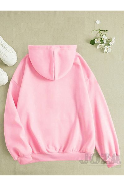 Joza Outdoors Ανδρικό και γυναικείο Unisex μάλλινο ροζ φλις μπουφάν - Φούτερ με κουκούλα και φερμουάρ