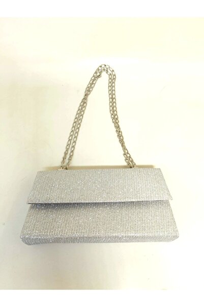 dizaynbag Γυναικεία βραδινή τσάντα ασημί αλυσίδα ασημί ασημί