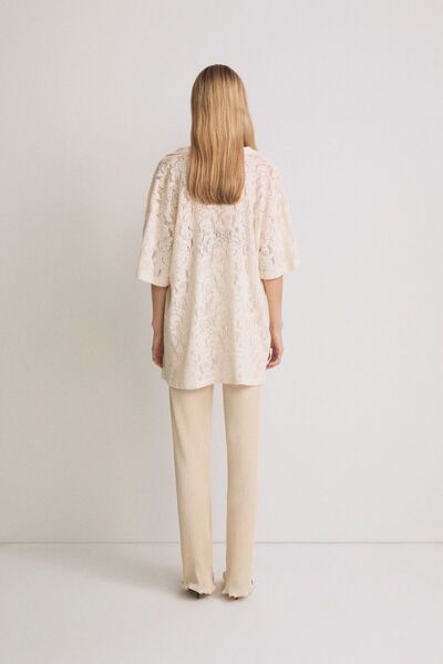 Pilea Crochet Oversize Short Sleeve Shirt