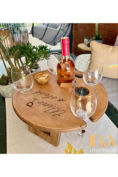 idalife Şarap Masası, Bahçe Masası, Taşınabilir Masa, Piknik Masası, Sehpa