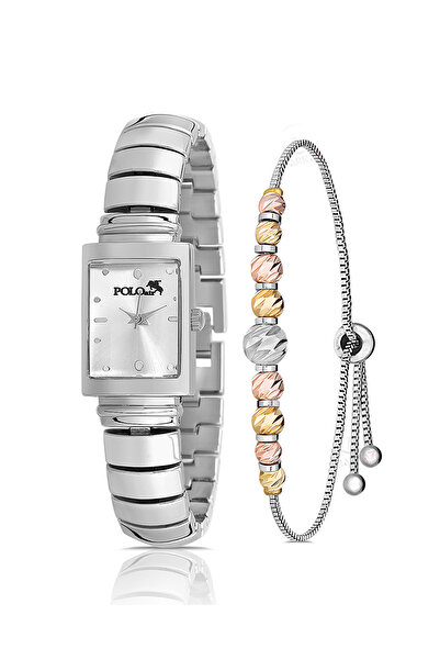 Polo Air Vintage Kadın Kol Saati Dorika Bileklik Hediyelik Kombin Gümüş PL-14...