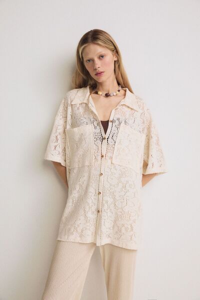 Pilea Crochet Oversize Short Sleeve Shirt