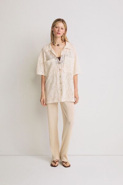 Pilea Crochet Oversize Short Sleeve Shirt