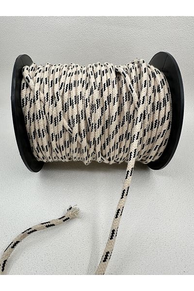 paşateks since 1995 şekil 5 Meters Striped Ecru Knitted Cord