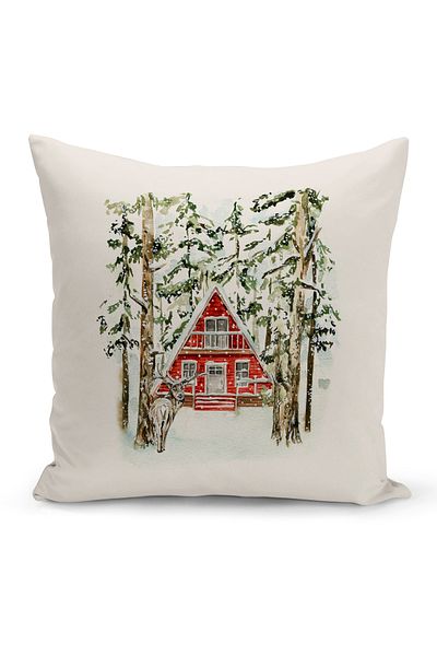 Bertille Home New Year Series - Double Sided Digital Printed 4-Piece Throw Pillow Cover Set (Christmas Christmas Cushion Cover)