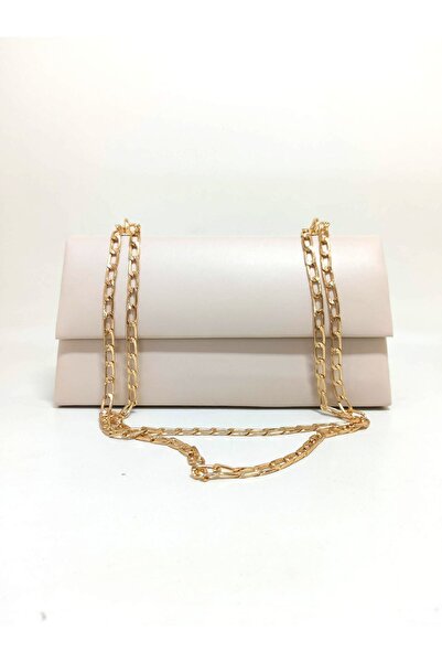 dizaynbag Γυναικεία τσάντα ταχυδρομικής αλυσίδας κρεμ από συνθετικό δέρμα