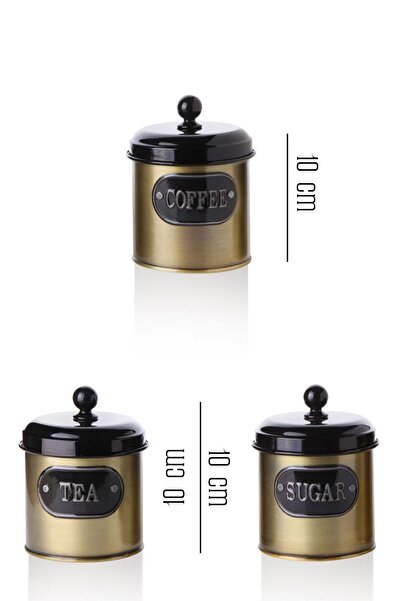 Bluem 10cm Wide Black/Gold Lid Storage Container