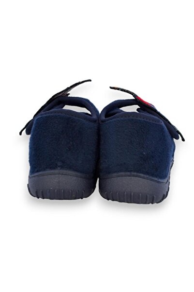 First Step Pantofi pentru băiat bleumarin - brodat cu rachetă, velcro - F-740