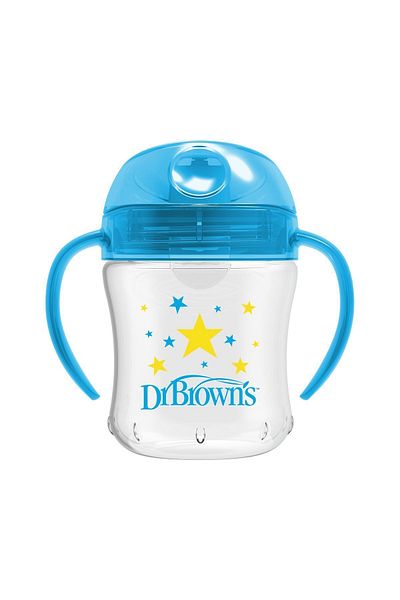 Dr.Brown's 180 ml Silicone Mouth Drinking Cup Blue Star Pattern 6 Months