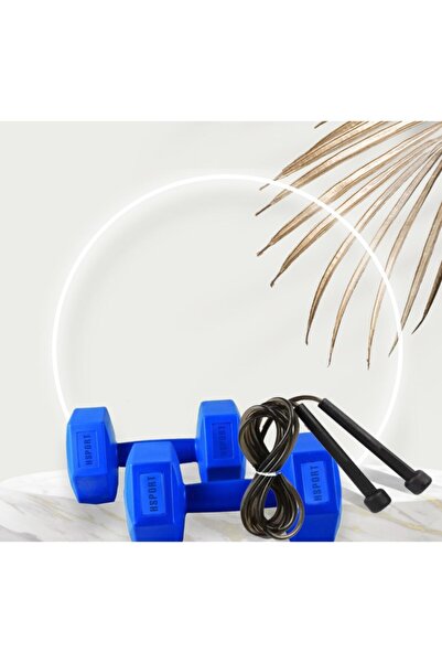 Hsport 10kg X 2 Adet Dambıl Ve Atlama Ipi Kombin Seti Vinyl Kaplama Dumbell
