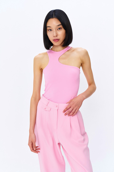 Quzu Pink Bodysuit - Decollete Detailed