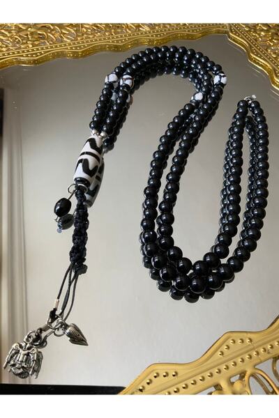 azra takı tasarım Handmade Men's Accessory Men's Necklace Twelfth Natural Stone Tibetan Agate