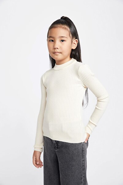 DeFacto Girl's Crew Neck Knitwear Sweater B3035A823Wn