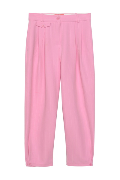 Quzu Pantaloni plisați cu dungi roz