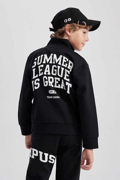 DeFacto Bedrucktes Jungen-Sweatshirt mit Reißverschluss – Stehkragen B1357a823au