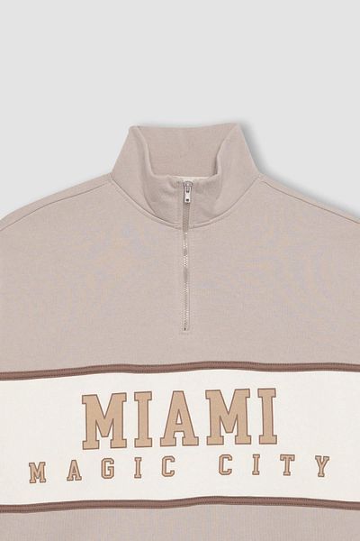 DeFacto Oversize Half Zipper Thick Sweatshirt - A9552ax23wn