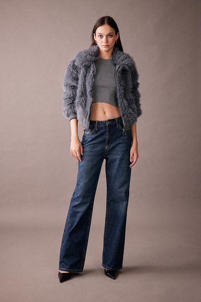 DeFacto Regular Fit Plush Faux Fur