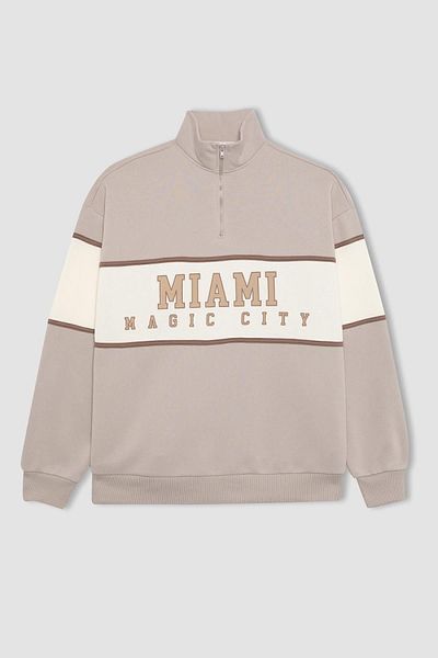 DeFacto Oversize Half Zipper Thick Sweatshirt - A9552ax23wn