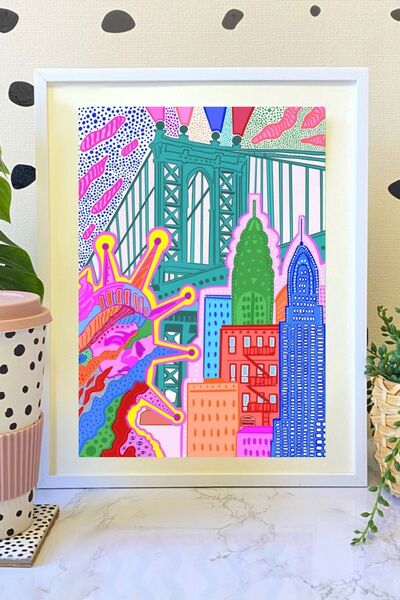 Hello Melody Design Εκτύπωση "NEW YORK" από την συλλογή Εκτυπώσεων - Με λευκό...