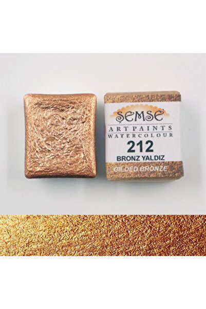 Şemse 212 Bronz Yaldız El Yapımı Mührelenebilir Yaldız Suluboya-Yarım Tava