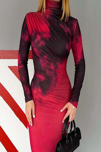 Butik Rochie drapată pentru femei cu imprimeu digital Sandy