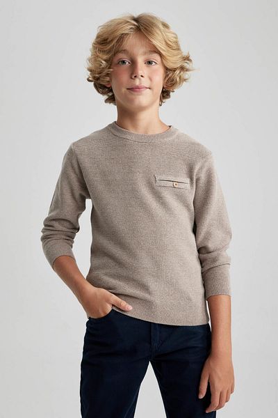 DeFacto Strickpullover für Jungen mit Rundhalsausschnitt – B1322a823wn