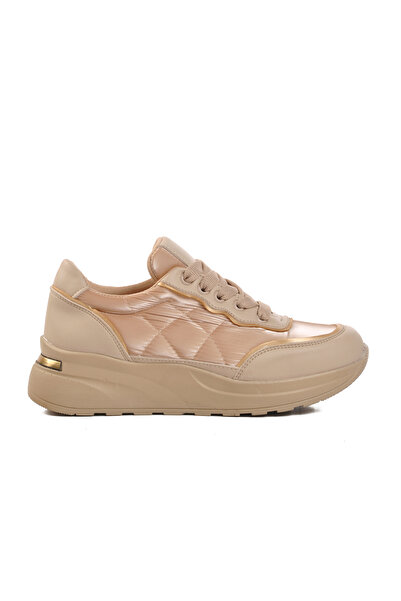 AYAKMOD 7684 Bej Bağcıklı Kadın Sneaker