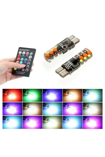 Genel Markalar Park Ampulü Rgb T10 Park Ampulü Renk Değiştiren Kumandalı