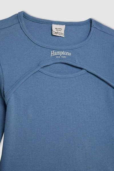 DeFacto Dívčí tričko s dlouhým rukávem Crew Neck - D2986a824au