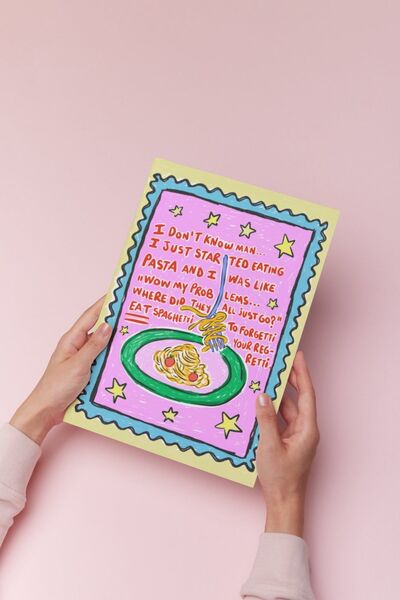 Hello Melody Design Baskı Koleksiyonundan "SPAGHETTI" Baskısı - Çerçevesiz