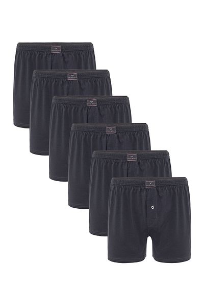 Steve Wolls Men's Anthracite 6-Piece Combed Cotton Boxers - 23701