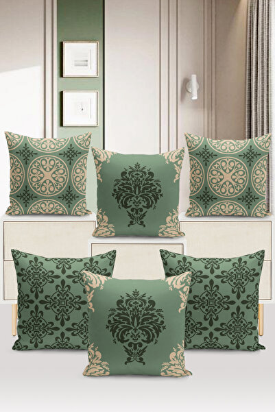 Bertille Home مجموعة أغطية وسائد مكونة من 6 قطع - مزدوجة الجوانب، مطبوعة رقمي...