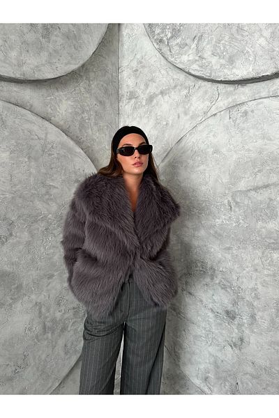 Laluvia Britney Anthrazit gefüttertes Premium-Fell