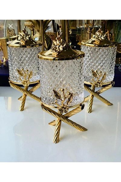 Kardelen Kristal Gold Spice Set
